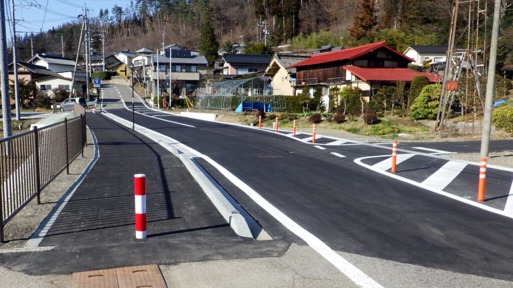 竣工した相道寺地区道路拡幅工事